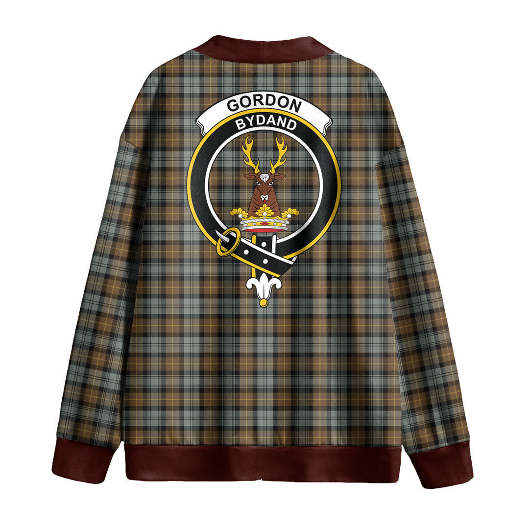 Gordon Weathered Tartan Crest Knitted Fleece Cardigan