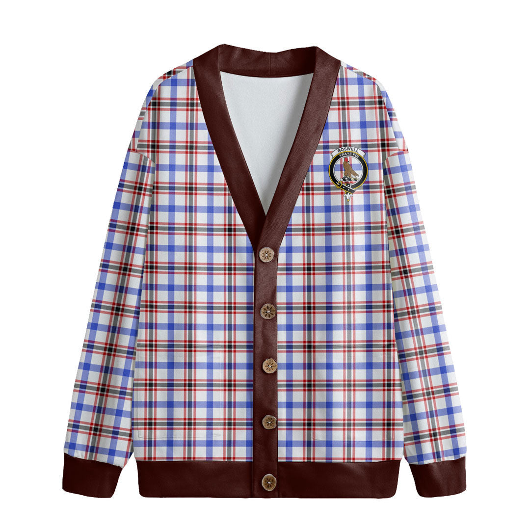 Boswell Modern Tartan Crest Knitted Fleece Cardigan