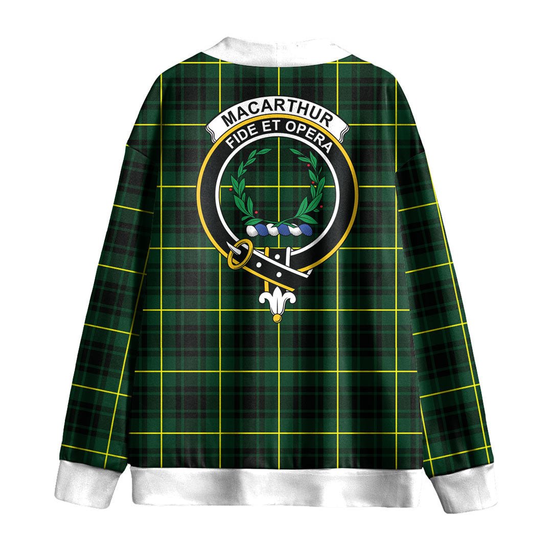 MacArthur Modern Tartan Crest Knitted Fleece Cardigan