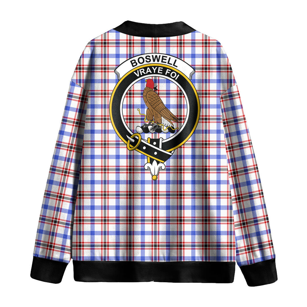 Boswell Modern Tartan Crest Knitted Fleece Cardigan