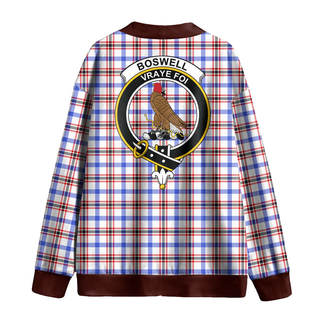 Boswell Modern Tartan Crest Knitted Fleece Cardigan