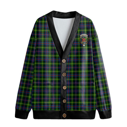 Farquharson Modern Tartan Crest Knitted Fleece Cardigan