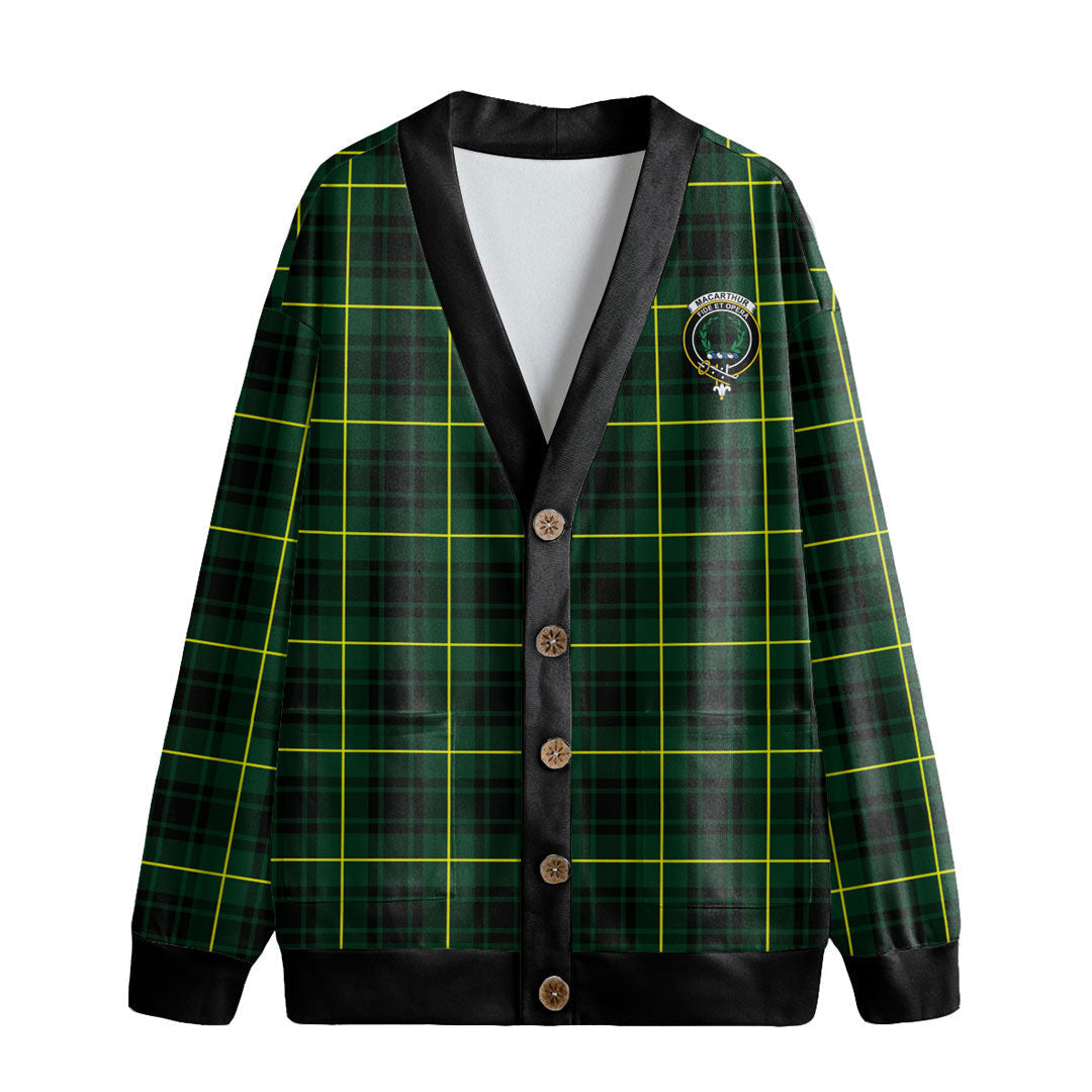 MacArthur Modern Tartan Crest Knitted Fleece Cardigan