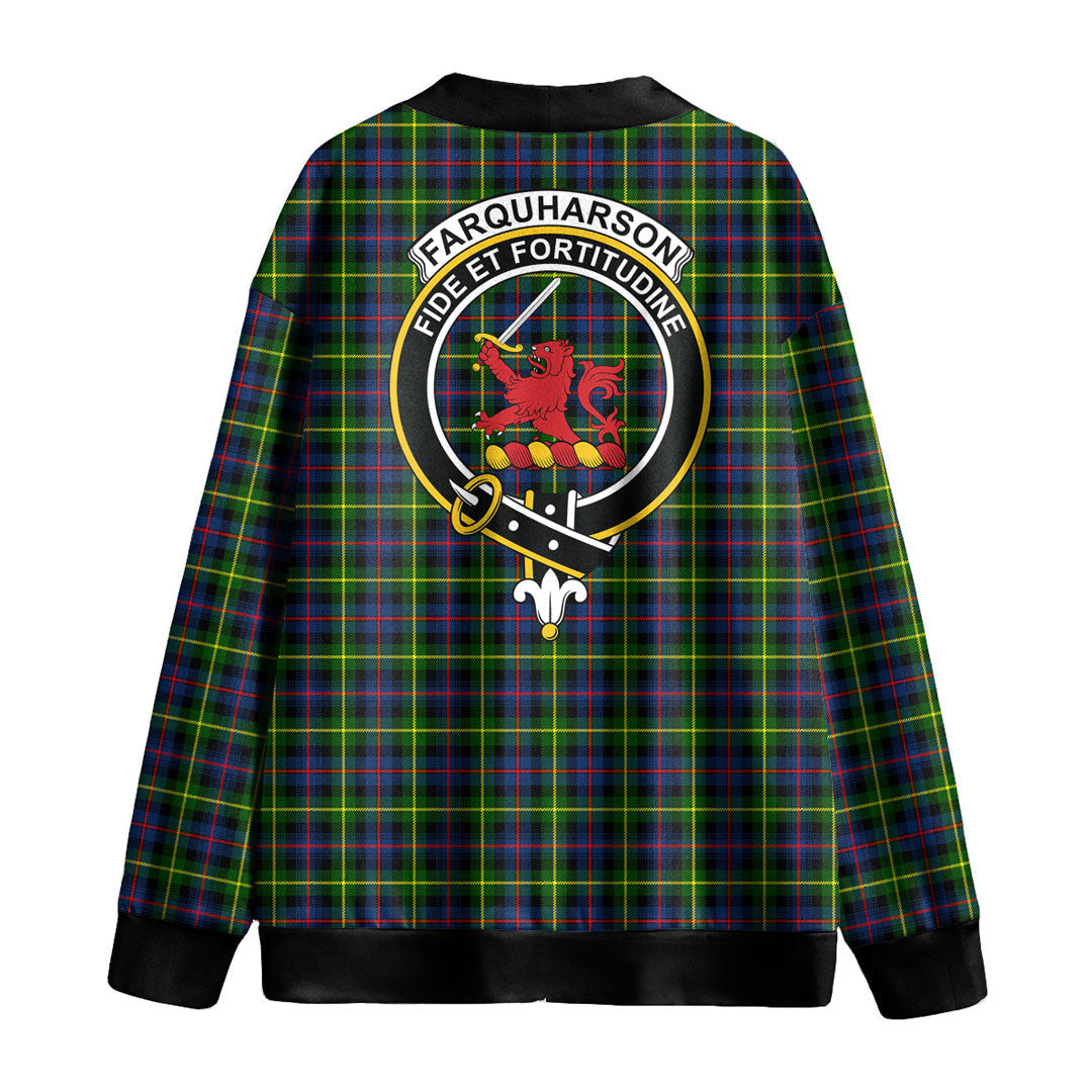 Farquharson Modern Tartan Crest Knitted Fleece Cardigan