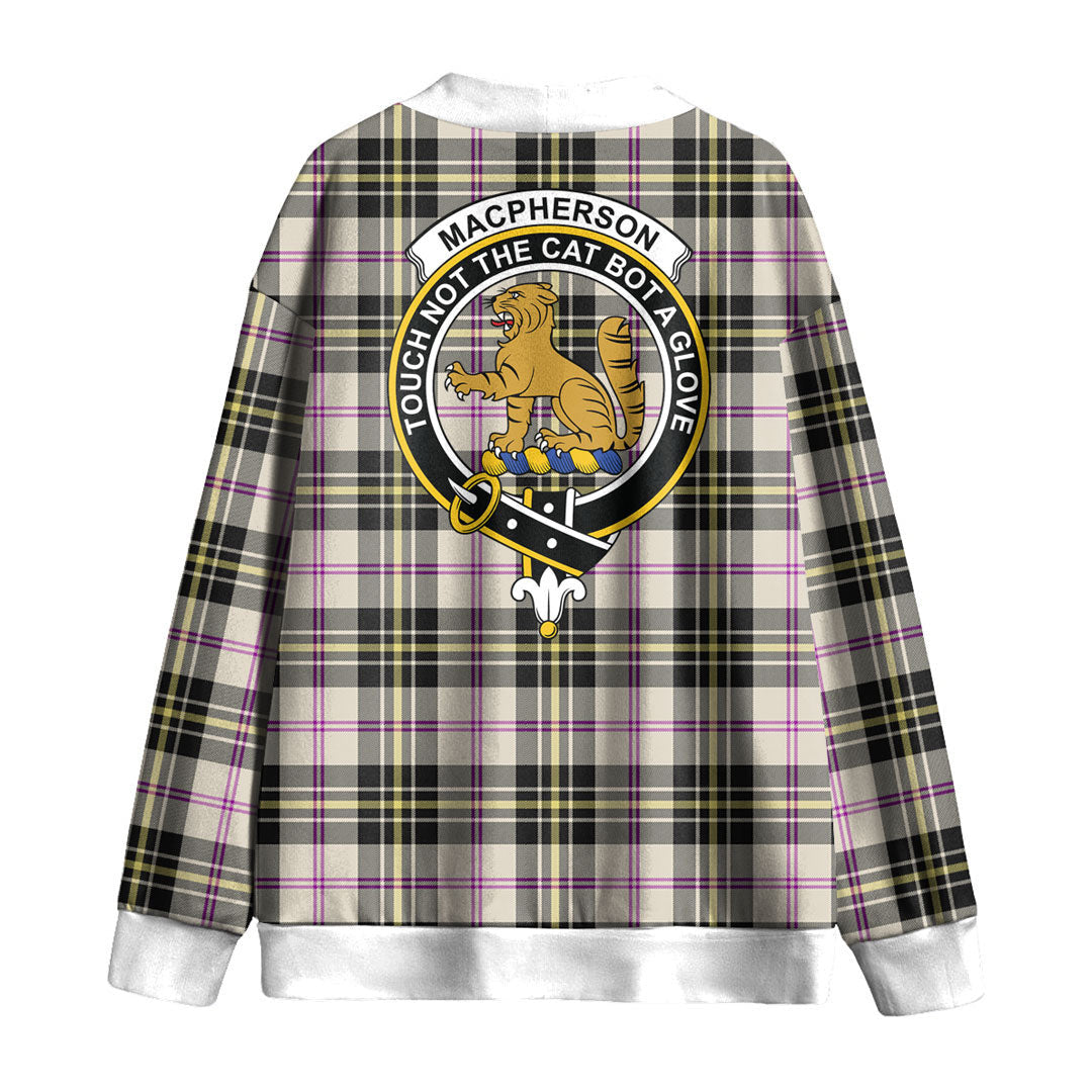 MacPherson Dress Ancient Tartan Crest Knitted Fleece Cardigan