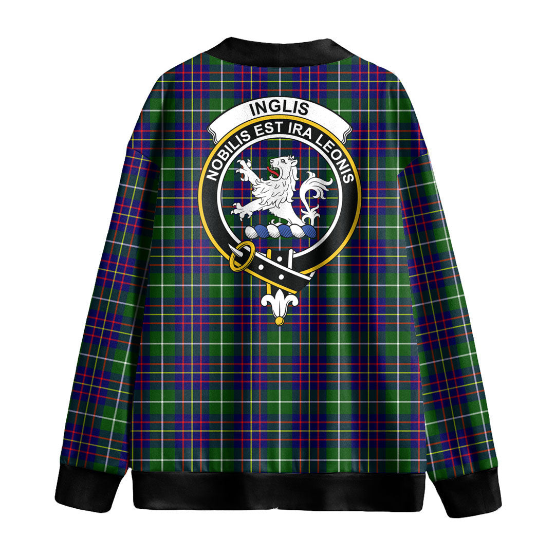 Inglis Modern Tartan Crest Knitted Fleece Cardigan