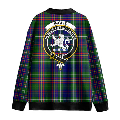 Inglis Modern Tartan Crest Knitted Fleece Cardigan