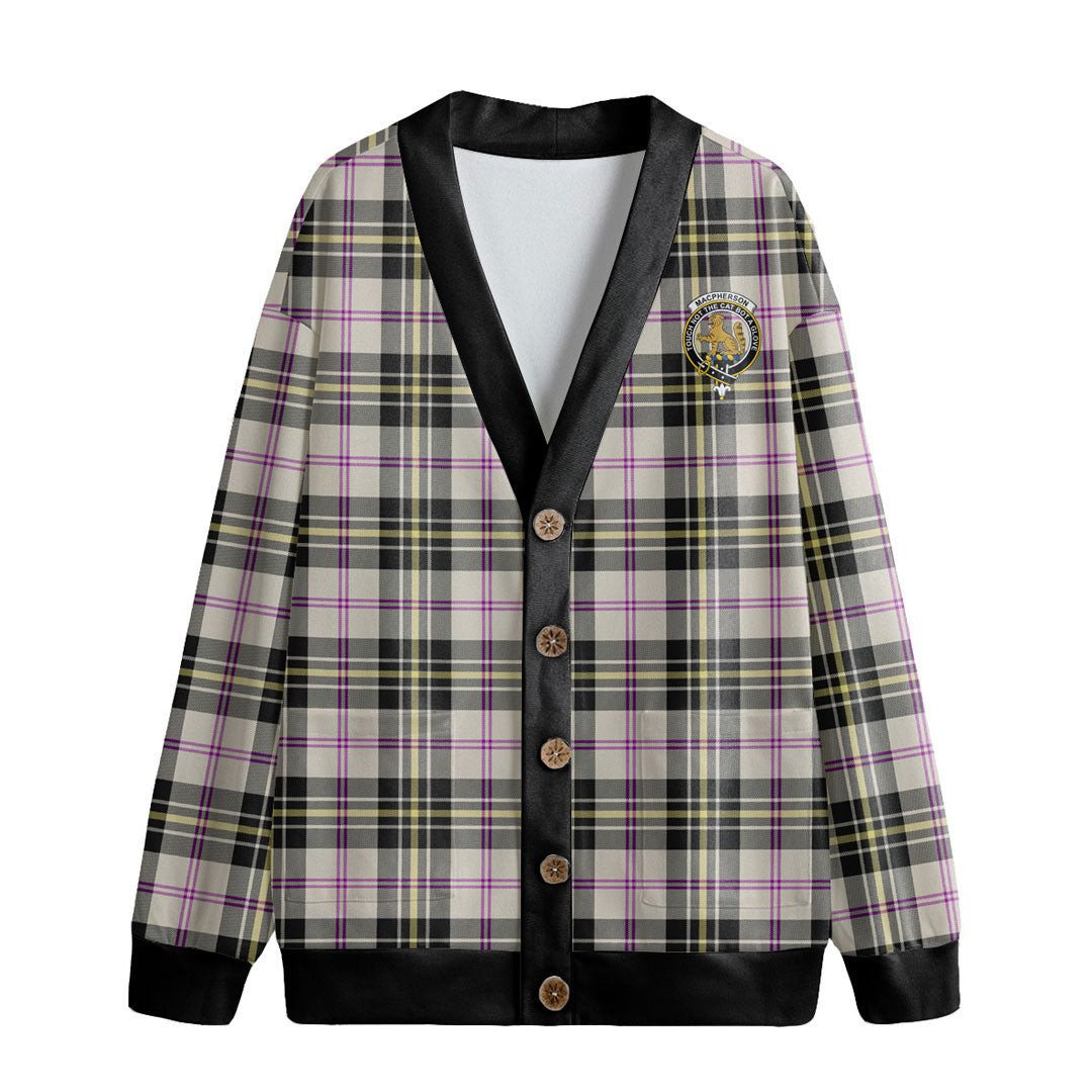 MacPherson Dress Ancient Tartan Crest Knitted Fleece Cardigan