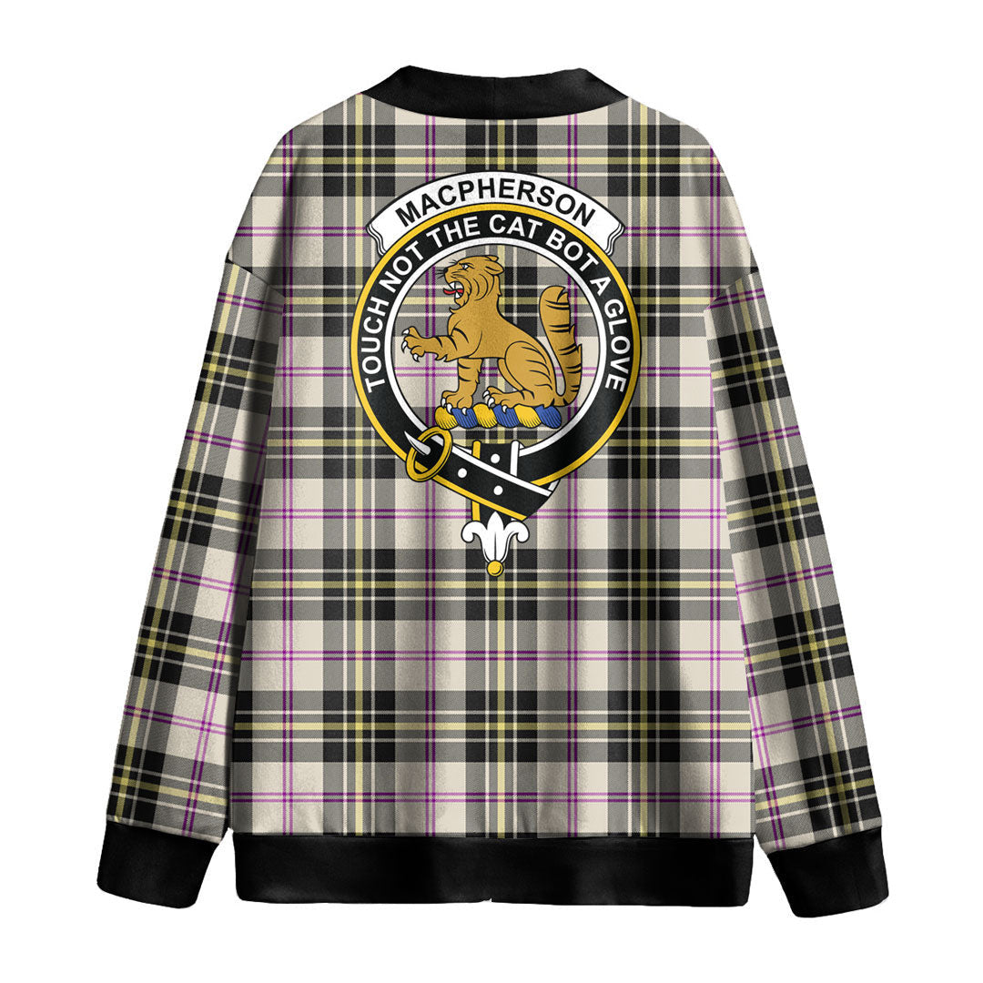 MacPherson Dress Ancient Tartan Crest Knitted Fleece Cardigan