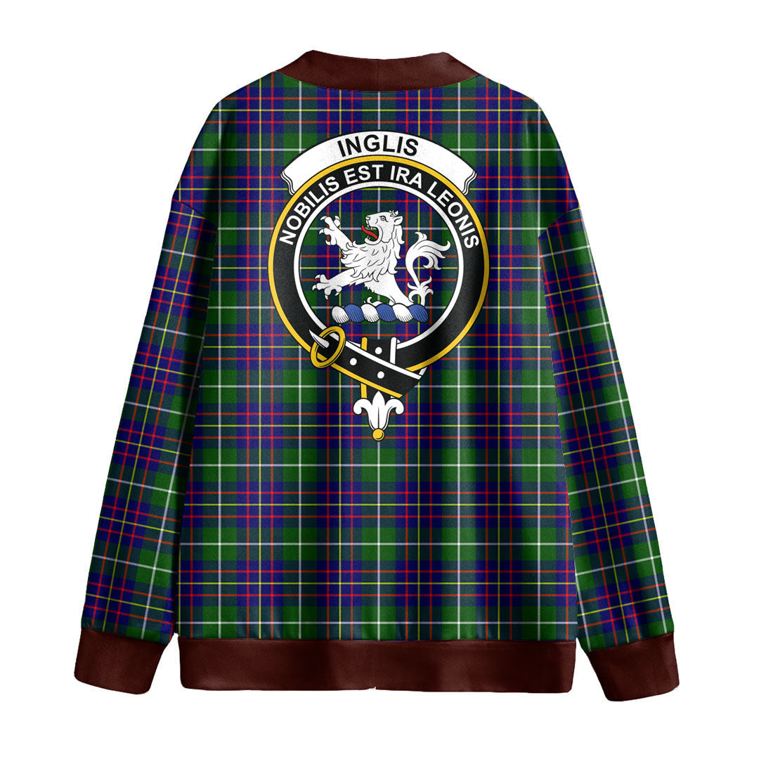 Inglis Modern Tartan Crest Knitted Fleece Cardigan