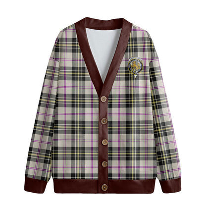 MacPherson Dress Ancient Tartan Crest Knitted Fleece Cardigan