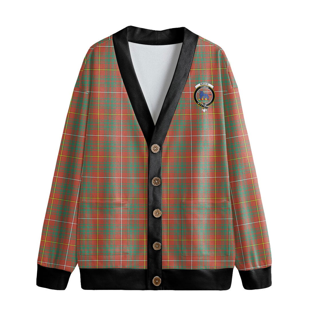 Bruce Ancient Tartan Crest Knitted Fleece Cardigan