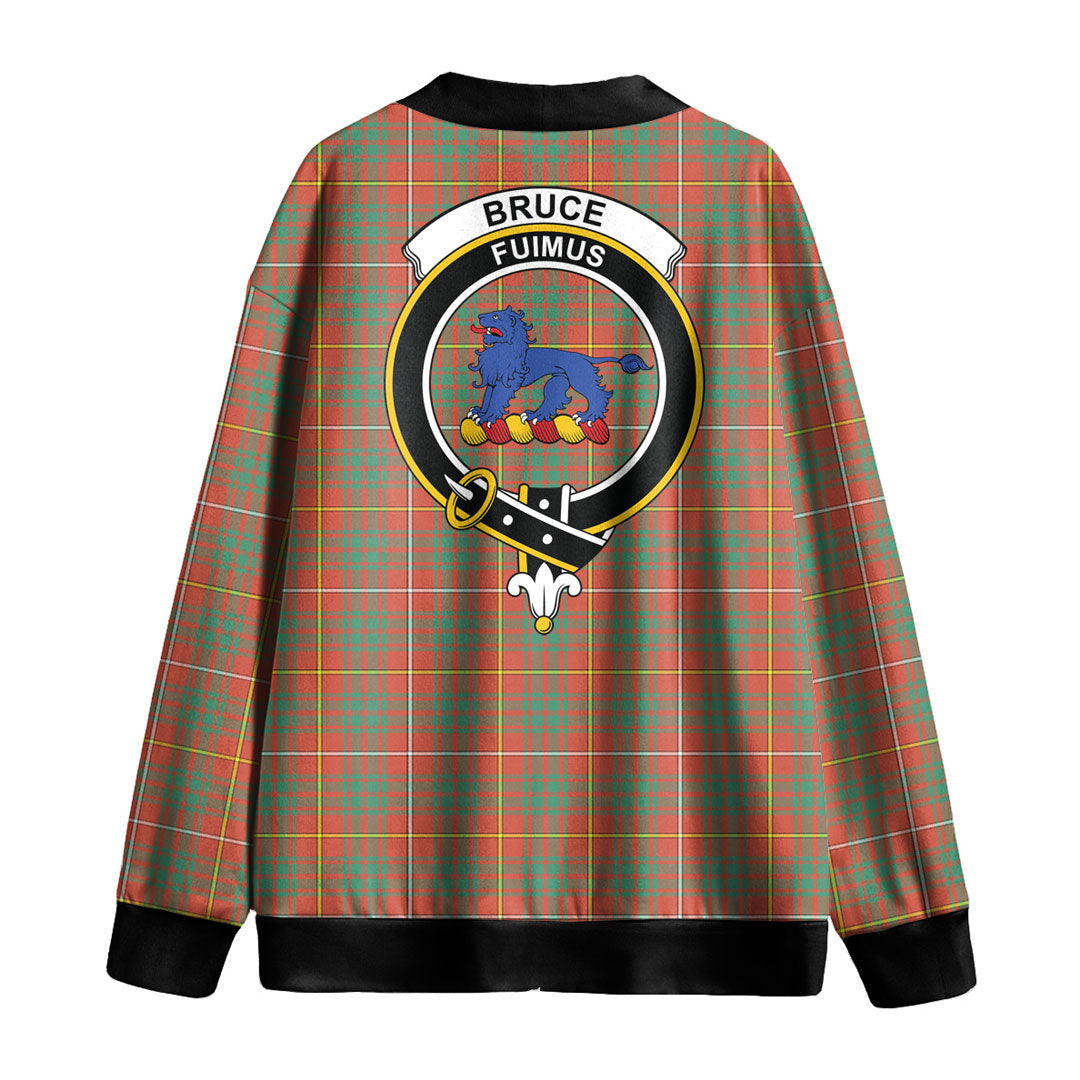 Bruce Ancient Tartan Crest Knitted Fleece Cardigan