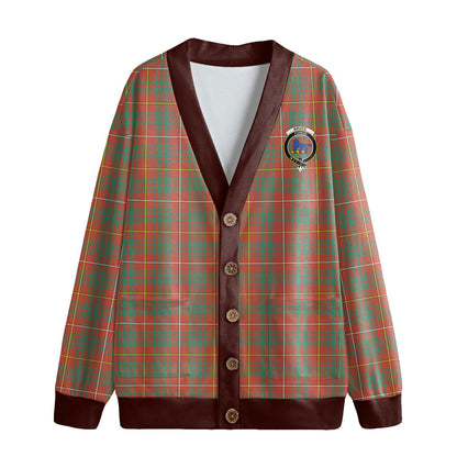 Bruce Ancient Tartan Crest Knitted Fleece Cardigan