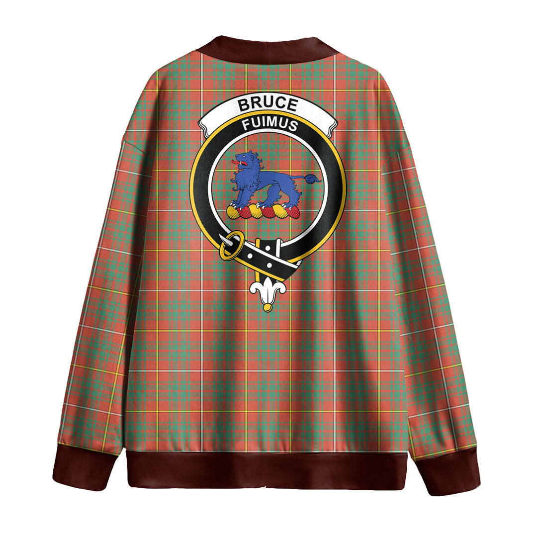 Bruce Ancient Tartan Crest Knitted Fleece Cardigan