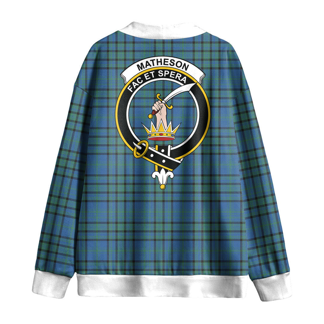 Matheson Hunting Ancient Tartan Crest Knitted Fleece Cardigan