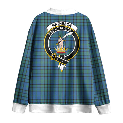 Matheson Hunting Ancient Tartan Crest Knitted Fleece Cardigan