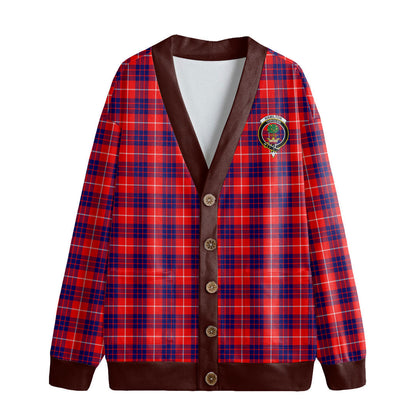 Hamilton Modern Tartan Crest Knitted Fleece Cardigan