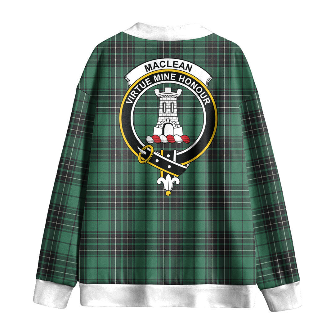 MacLean Hunting Ancient Tartan Crest Knitted Fleece Cardigan