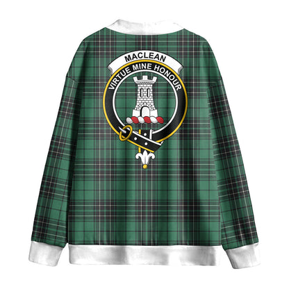 MacLean Hunting Ancient Tartan Crest Knitted Fleece Cardigan