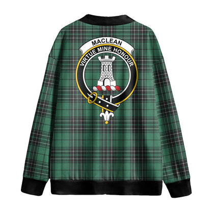 MacLean Hunting Ancient Tartan Crest Knitted Fleece Cardigan