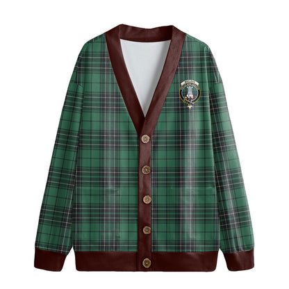 MacLean Hunting Ancient Tartan Crest Knitted Fleece Cardigan