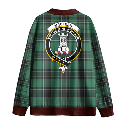 MacLean Hunting Ancient Tartan Crest Knitted Fleece Cardigan