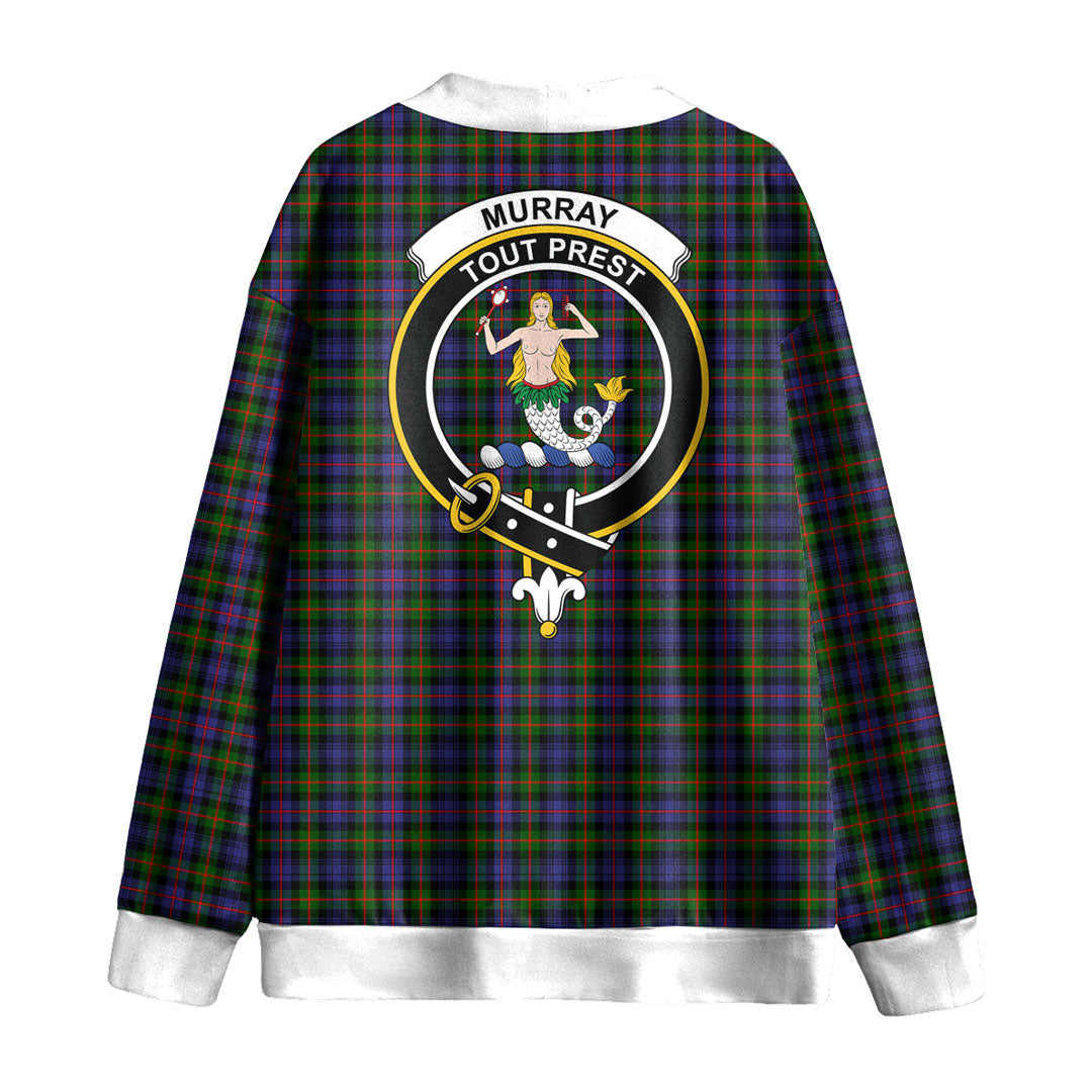 Murray of Atholl Modern Tartan Crest Knitted Fleece Cardigan