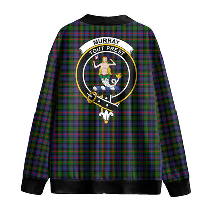 Murray of Atholl Modern Tartan Crest Knitted Fleece Cardigan