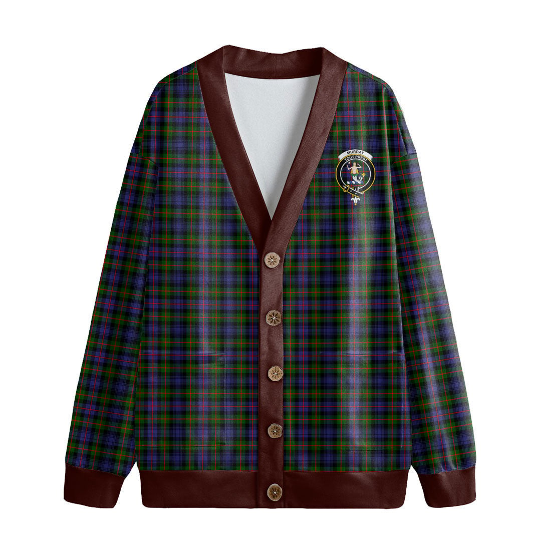 Murray of Atholl Modern Tartan Crest Knitted Fleece Cardigan