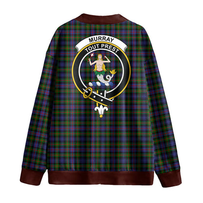 Murray of Atholl Modern Tartan Crest Knitted Fleece Cardigan