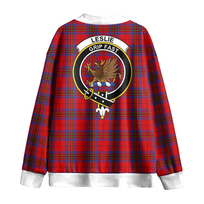 Leslie Modern Tartan Crest Knitted Fleece Cardigan