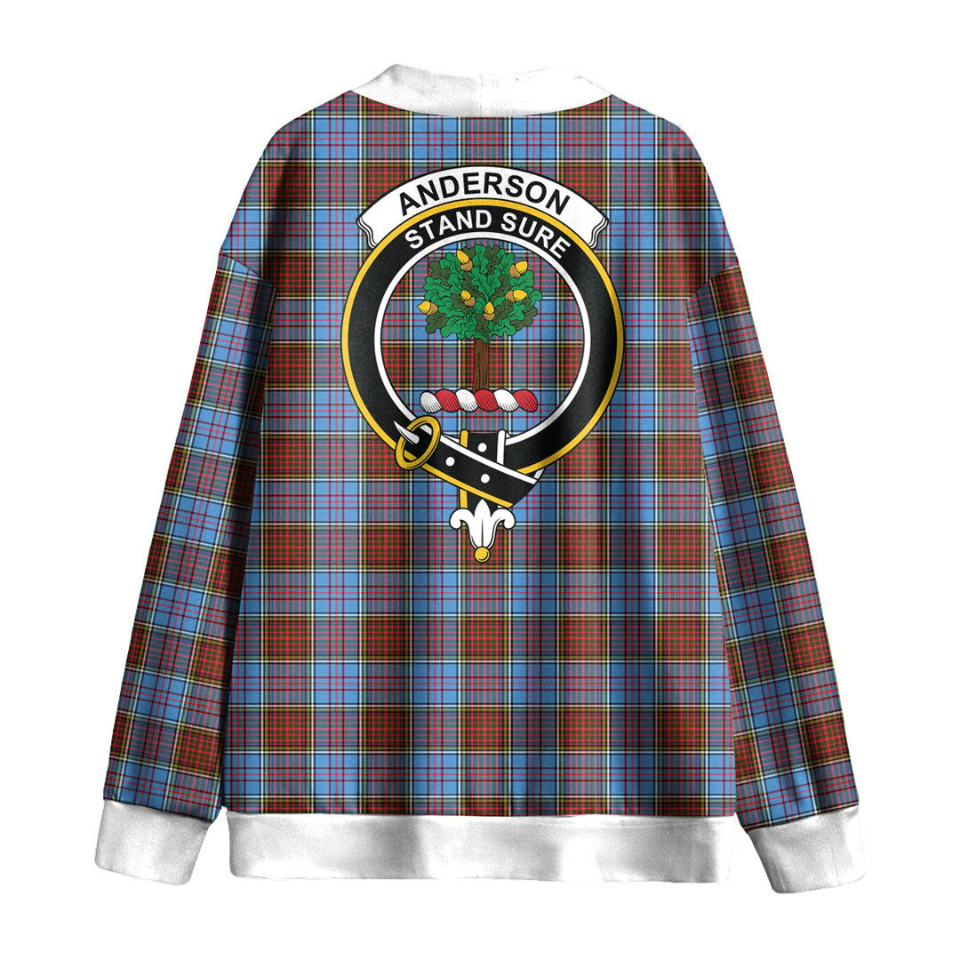 Anderson Modern Tartan Crest Knitted Fleece Cardigan