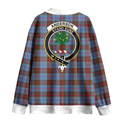 Anderson Modern Tartan Crest Knitted Fleece Cardigan