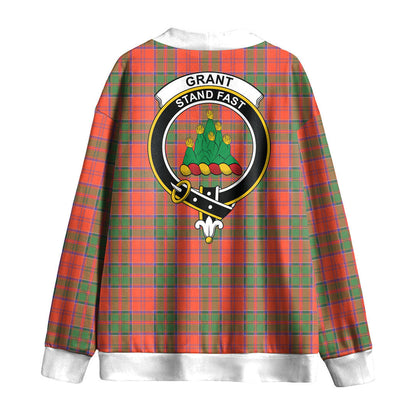 Grant Ancient Tartan Crest Knitted Fleece Cardigan