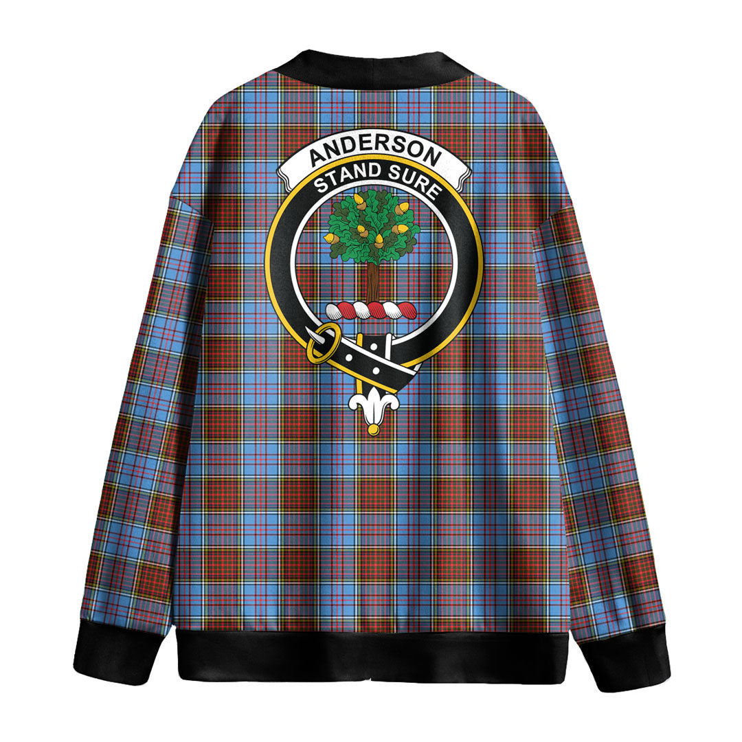 Anderson Modern Tartan Crest Knitted Fleece Cardigan