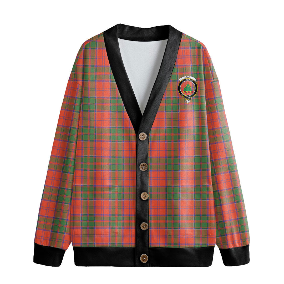 Grant Ancient Tartan Crest Knitted Fleece Cardigan