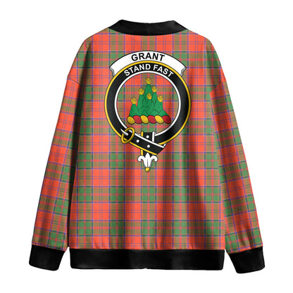 Grant Ancient Tartan Crest Knitted Fleece Cardigan