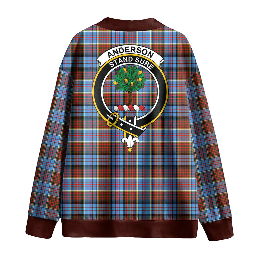 Anderson Modern Tartan Crest Knitted Fleece Cardigan