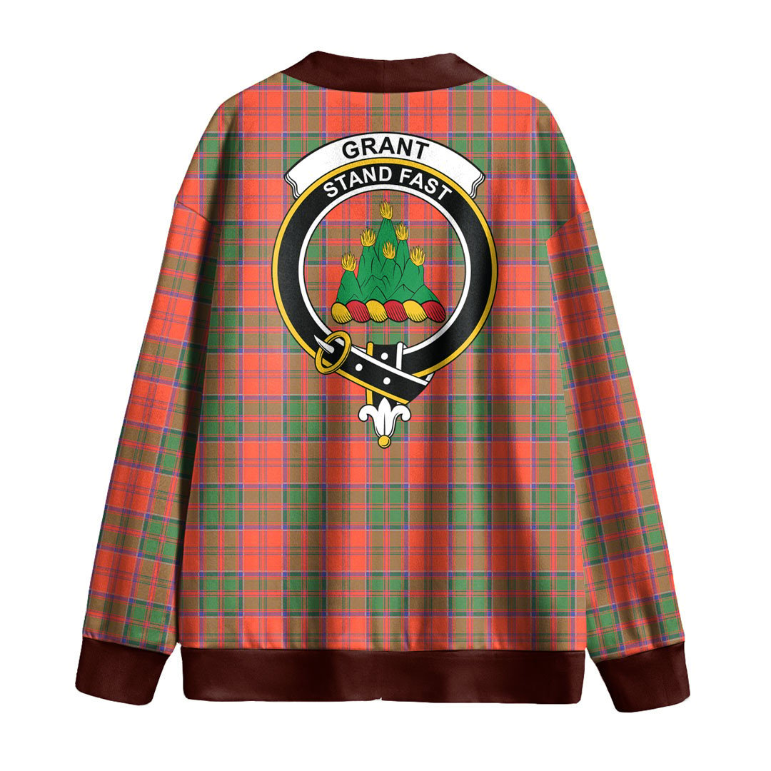 Grant Ancient Tartan Crest Knitted Fleece Cardigan