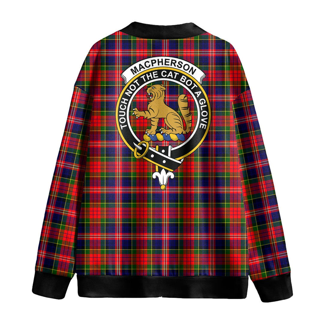 MacPherson Modern Tartan Crest Knitted Fleece Cardigan