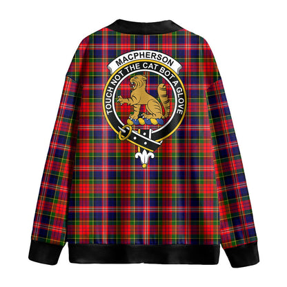 MacPherson Modern Tartan Crest Knitted Fleece Cardigan