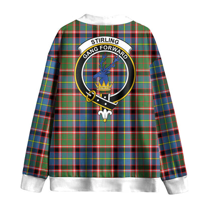 Stirling Bannockburn District Tartan Crest Knitted Fleece Cardigan