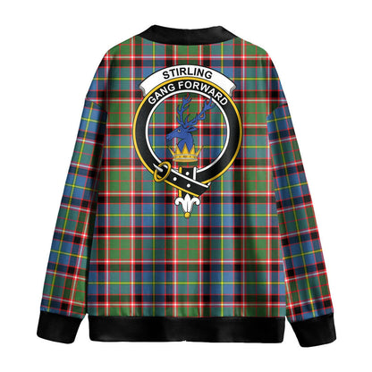 Stirling Bannockburn District Tartan Crest Knitted Fleece Cardigan