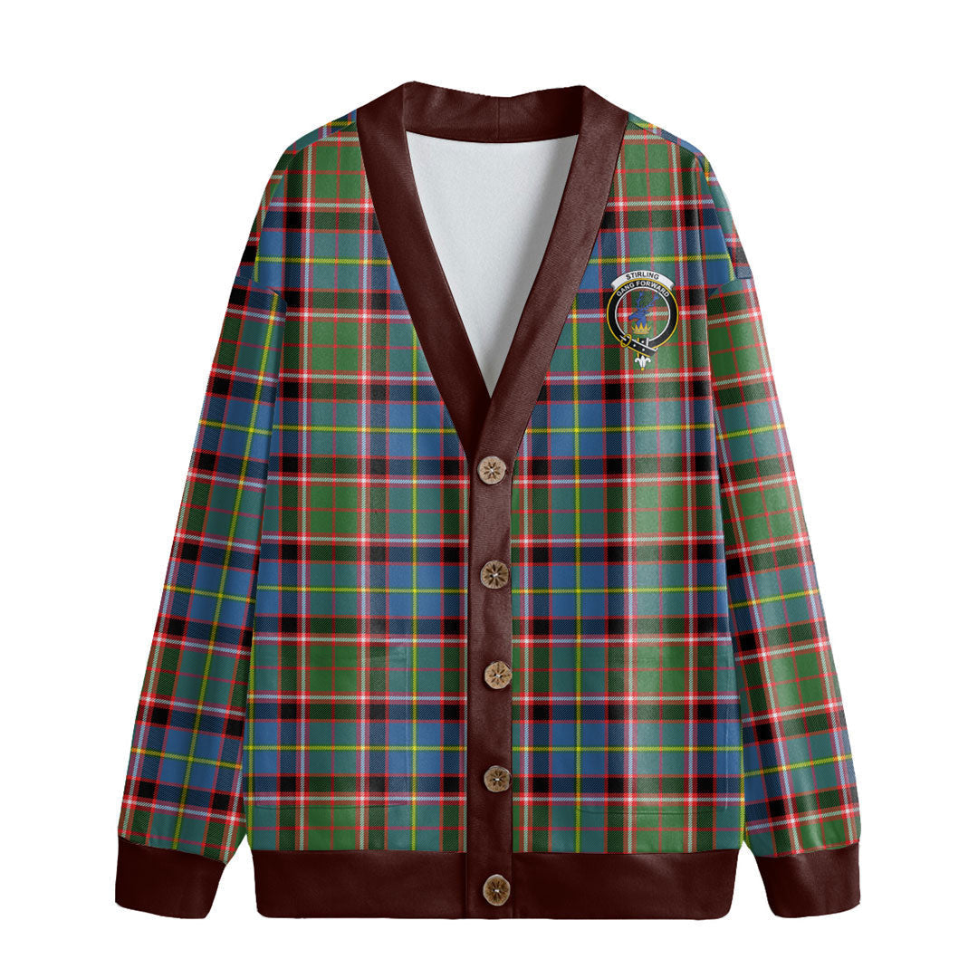 Stirling Bannockburn District Tartan Crest Knitted Fleece Cardigan