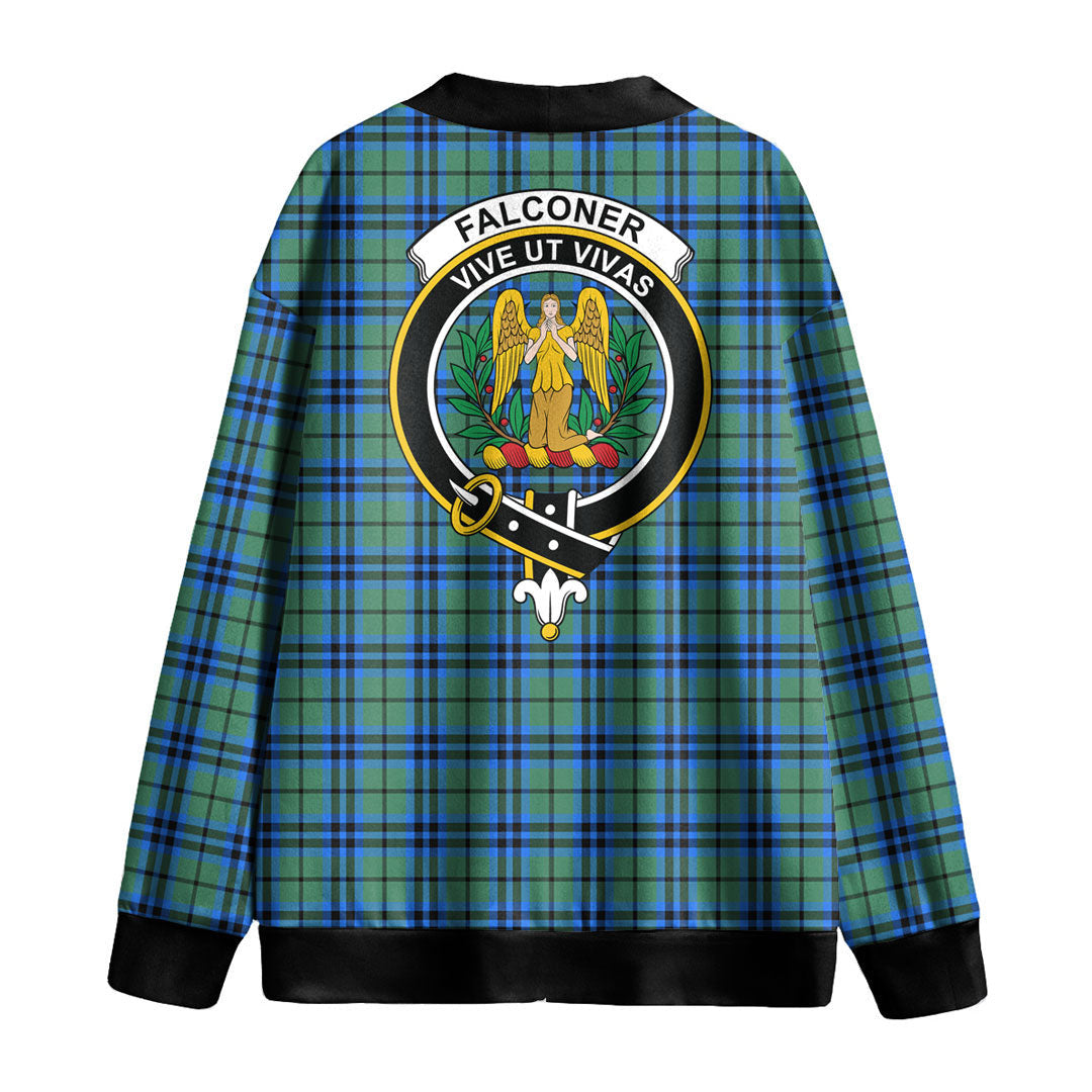 Falconer Tartan Crest Knitted Fleece Cardigan