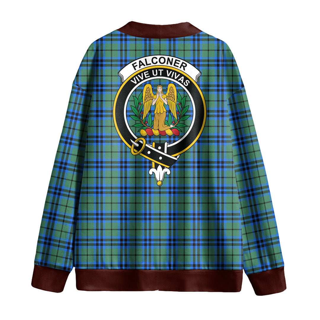 Falconer Tartan Crest Knitted Fleece Cardigan