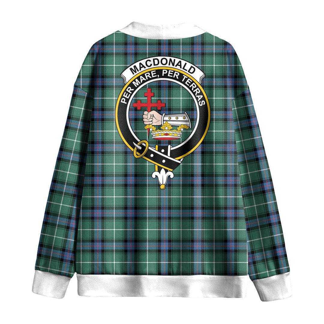 MacDonald of the Isles Hunting Ancient Tartan Crest Knitted Fleece Cardigan