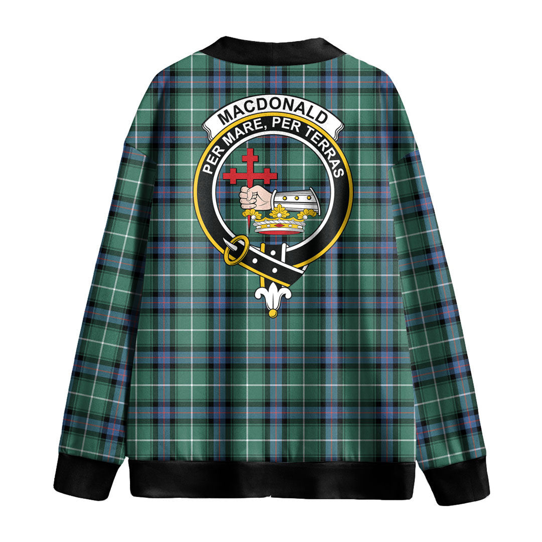 MacDonald of the Isles Hunting Ancient Tartan Crest Knitted Fleece Cardigan