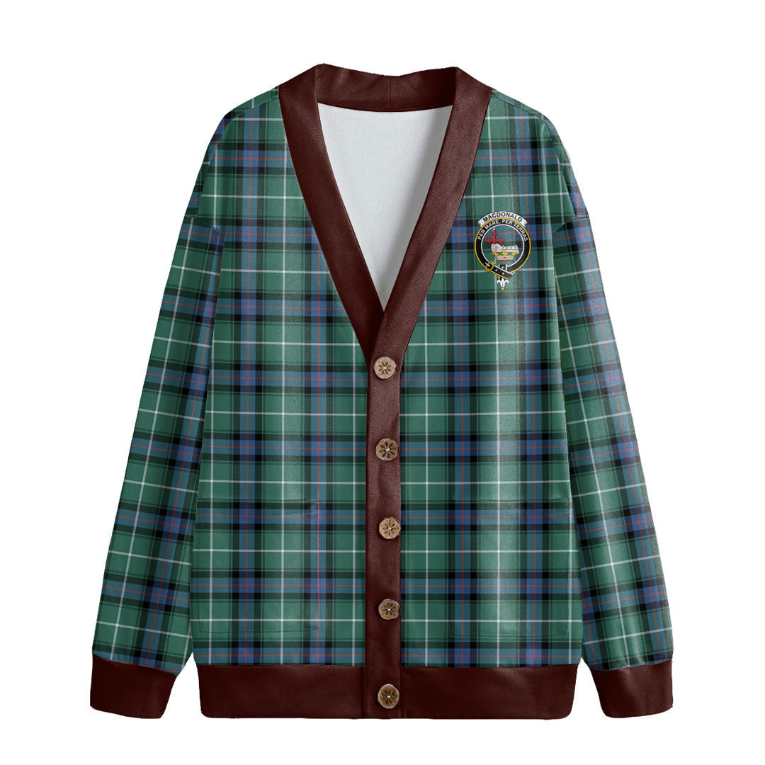 MacDonald of the Isles Hunting Ancient Tartan Crest Knitted Fleece Cardigan